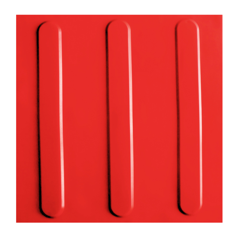 KIT 16 PÇS PISO TÁTIL PVC 25x25 DIRECIONAL VERMELHO