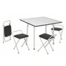 Conjunto de Mesa Dani Quadrada Dobrável Branco e Preto 4 Banquetas - Criativa 439/101 - 1