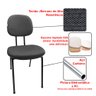 Kit 2 Cadeiras de Escritório Secretaria Fixa Pé Palito Tecido JSerrano Cinza Com Preto para Recepção - 2