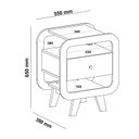 Ver imagem 4 de Conjunto 2 Peças Sala Estar Mesa de Apoio e Rack Theo Bege Naturale/Branco