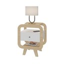 Ver imagem 5 de Conjunto 2 Peças Sala Estar Mesa de Apoio e Rack Theo Bege Naturale/Branco