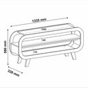 Ver imagem 3 de Conjunto 2 Peças Sala Estar Mesa de Apoio e Rack Theo Bege Naturale/Branco