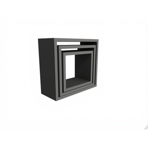 Kit 3 Nichos Decorativos na Cor Grafite