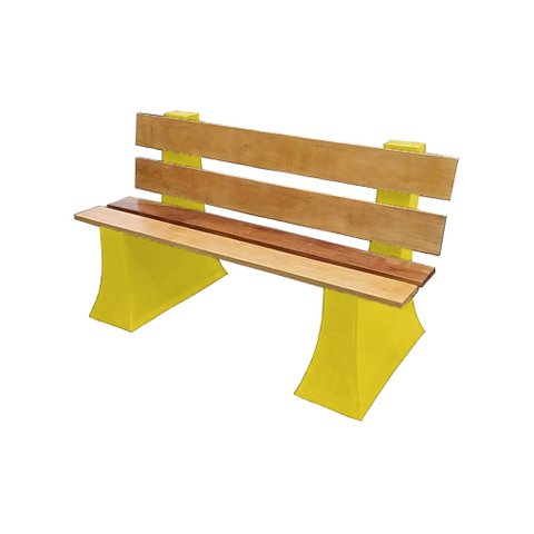 Banco Jardim Espera com Encosto 1,5 metro - AMARELO GIRASSOL 007