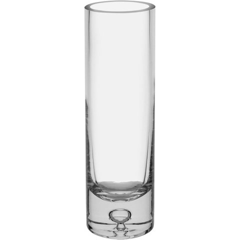 Vaso Decorativo de Vidro Transparente 19x6x6cm Enfeite Sala Mesa Estante Flores