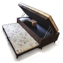 Ver imagem 2 de Cama Box Baú Solteiro Conjugada Ortopédica com Cama Auxiliar Bicama 3 em 1 Suede Marrom