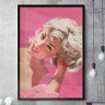 Quadro Decorativo  Mulher Loira Fundo Rosa-34x49Cm - 1