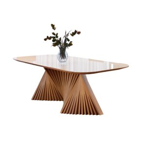 Mesa de Jantar Madeira Maciça com Base Torcida 2,20x1,10m - Opala - Harmonia Salas