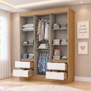 Ver imagem 4 de Guarda Roupas Juvenil 3 Portas 4 Gavetas Alice Nature/Off White Espresso Móveis