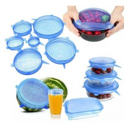 Tampas Silicone Reutilizável 6uni Universal Cozinha Panela Jarras Potes - 2
