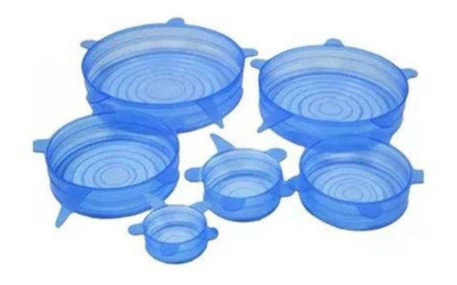 Tampas Silicone Reutilizável 6uni Universal Cozinha Panela Jarras Potes