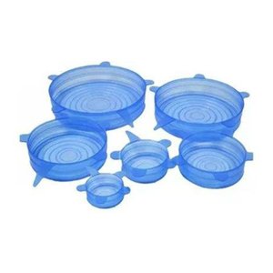 Tampas Silicone Reutilizável 6uni Universal Cozinha Panela Jarras Potes