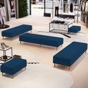 Ver imagem 2 de Kit 02 Puffs Decorativo Sala de Estar Bali W01 Pés Palito 210x60cm Suede Azul Marinho - Lyam Decor