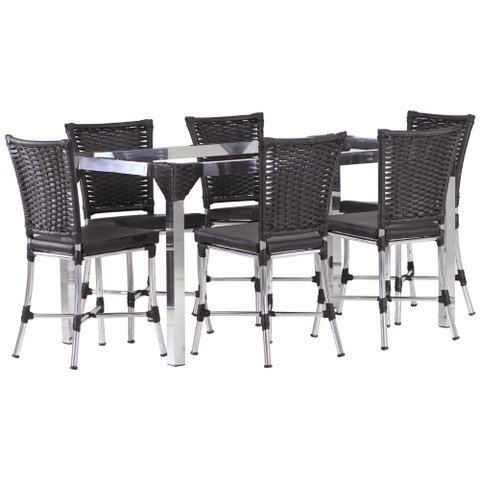 Conjunto 6 Cadeiras Angra e Mesa de Jantar Haiti em Alumínio