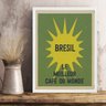 Quadro Brasil - Melhor Café do Mundo 45x34cm - com Vidro:moldura Preta - 2