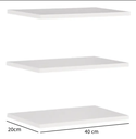 Ver imagem 4 de Kit com 3 Prateleiras Retangulares de Parede para Livros – 40x20 cm Brancas