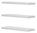 Ver imagem 2 de Kit com 3 Prateleiras Retangulares de Parede para Livros – 40x20 cm Brancas