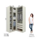 Ver imagem 4 de Guarda Roupa Modulado de Canto 4 Portas 3 Gavetas Bellagio Casa 812