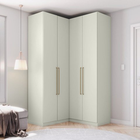 Guarda Roupa Modulado de Canto 4 Portas 3 Gavetas Bellagio Casa 812