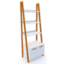 Ver imagem 2 de Estante Kisi Prateleiras Armário Mdf Branco e Madeira 180x65x45 Donna 0205epa01