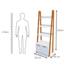 Ver imagem 5 de Estante Kisi Prateleiras Armário Mdf Branco e Madeira 180x65x45 Donna 0205epa01