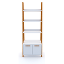 Ver imagem 3 de Estante Kisi Prateleiras Armário Mdf Branco e Madeira 180x65x45 Donna 0205epa01