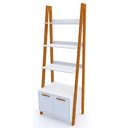 Ver imagem 4 de Estante Kisi Prateleiras Armário Mdf Branco e Madeira 180x65x45 Donna 0205epa01