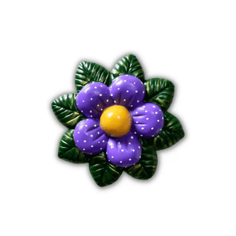 DECORAÇÃO JARDIM FLOR MARGARIDA CERÂMICA P/GRAMA OU PAREDE:ROXO