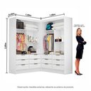 Ver imagem 4 de Closet Casal Duplo Sevilha Premium com 12 Gavetas Branco