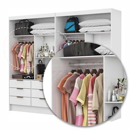 Closet Casal Duplo Sevilha Premium com 12 Gavetas Branco - 7