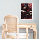Ver imagem 2 de Quadro Decorativo Umbanda Rosa Caveira 45x34cm:moldura Preta