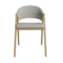 Ver imagem 4 de Cadeira Mesa de Jantar Suellen Estofada Reforçada Linho Cor:cinza Claro