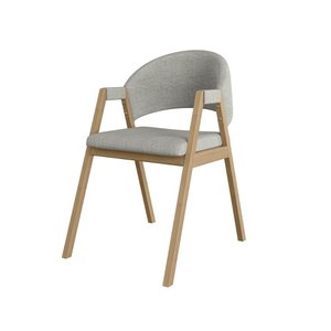 Cadeira Mesa de Jantar Suellen Estofada Reforçada Linho Cor:cinza Claro