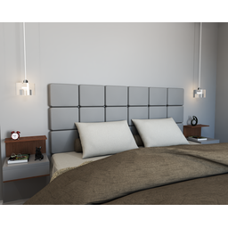 Cabeceira Para Cama Box Casal 1,60x55 Estofada - Cinza/Suede - 1