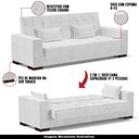 Ver imagem 4 de Sofá Cama Decorativo 210cm Beesley Pu Branco Brilho - Gran Belo