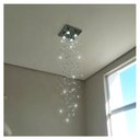 Ver imagem 1 de Lustre de Cristal Legítimo para Sala Base Inox 1 Metro de Alt - Transparente