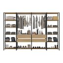 Ver imagem 4 de Guarda-roupa Closet Modulado Texas 4 Gavetas 270cm Multimóveis Mp4787 Preto/madeirado