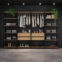 Ver imagem 1 de Guarda-roupa Closet Modulado Texas 4 Gavetas 270cm Multimóveis Mp4787 Preto/madeirado