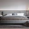 Cabeceira Luxo Madrid King 8 Blocos Linho Cinza - 1