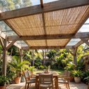 Ver imagem 5 de Sombreamento para Pergolado Esteira de Bambu 5m x 1m Forro Rústico Marrom Varanda e Quintal