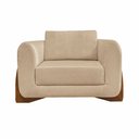 Ver imagem 7 de Kit 2 Poltronas Decorativas Pés em Madeira Buzz Linho Bege - Gran Belo