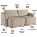 Ver imagem 4 de Sofá Cama para Sala de Estar 2 Lugares 216cm Montserrat K01 Linho Bege - Lyam Decor