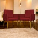 Ver imagem 2 de Kit 2 Poltronas Decorativas para Sala Mari Suede Pé Palito