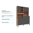 Ver imagem 5 de Armário para Cozinha 7 Portas 1 Gaveta em MDF Puxador Perfil Grécia Espresso Móveis