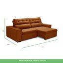 Ver imagem 6 de Sofa Retratil Reclinavel 2 Lugares 2,70 Vitória Veludo Terracota Lansofbr