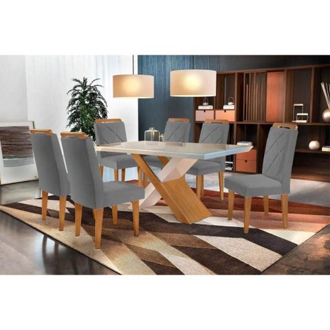 Mesa Sala Imperatriz 180 + 6 Cad Melissa Capuccino Rufato