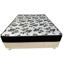 Ver imagem 2 de Cama Box Casal Suede Bege + Colchão Casal Suede Preto Espuma 138x188x55