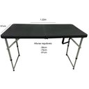 Ver imagem 5 de Mesa Dobrável Vira Maleta com 3 Regulagens de Altura Cor Preta