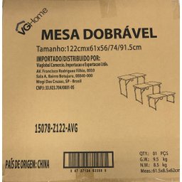 Mesa Dobrável Vira Maleta com 3 Regulagens de Altura Cor Preta - 6