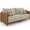Sofá 3 Lugares Sala de Estar Living 232cm Asbury K01 Veludo Bege Couríssimo Camel - Lyam Decor - 1